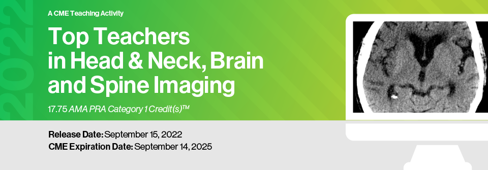 2022 Top Teachers In Head & Neck, Brain And Spine Imaging
